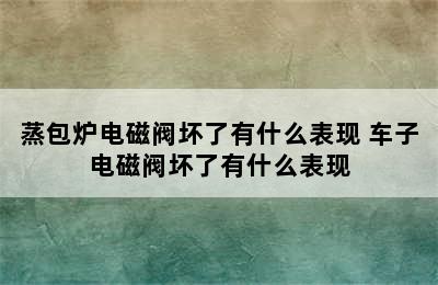 蒸包炉电磁阀坏了有什么表现 车子电磁阀坏了有什么表现